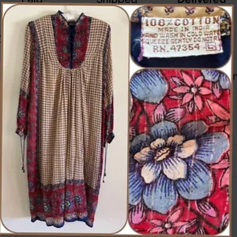 1970s Indian gauze dress